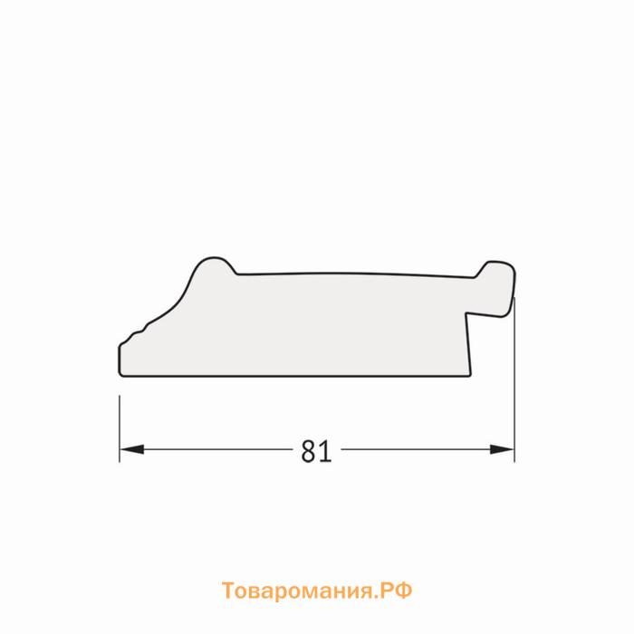 Зеркало с гравировкой в багетной раме, черный ардеко 81 мм, 55x124 см