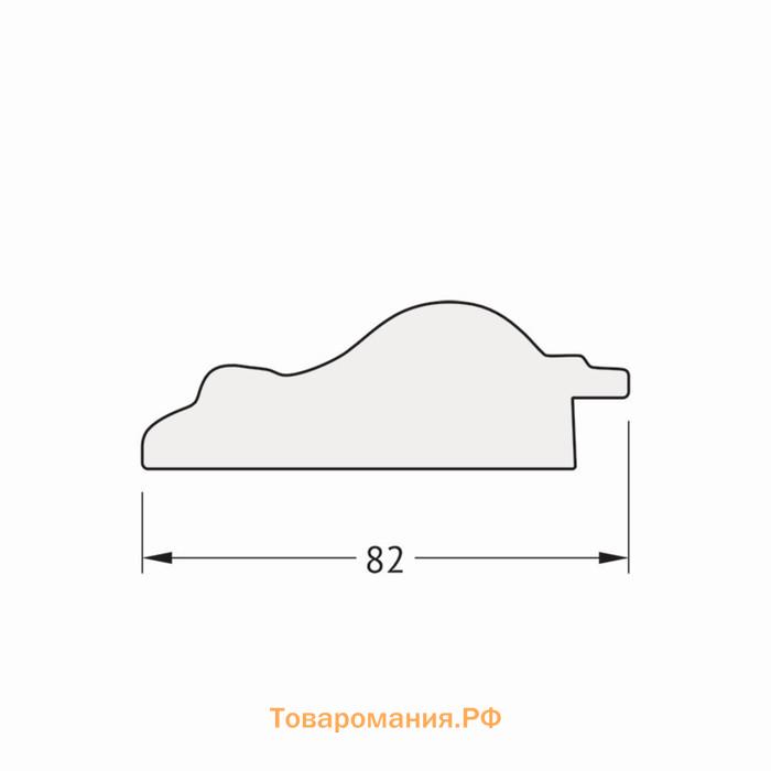 Зеркало с гравировкой в багетной раме, старый гипс 82 мм, 55x124 см