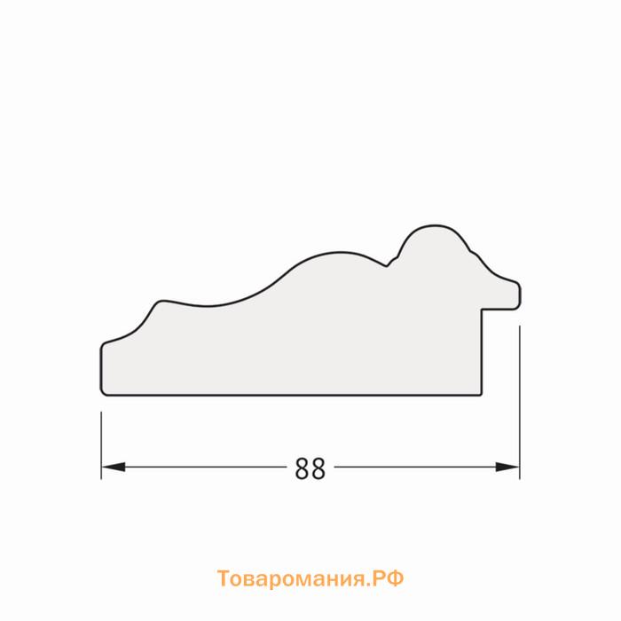 Зеркало с гравировкой в багетной раме, римское золото 88 мм, 66x89 см