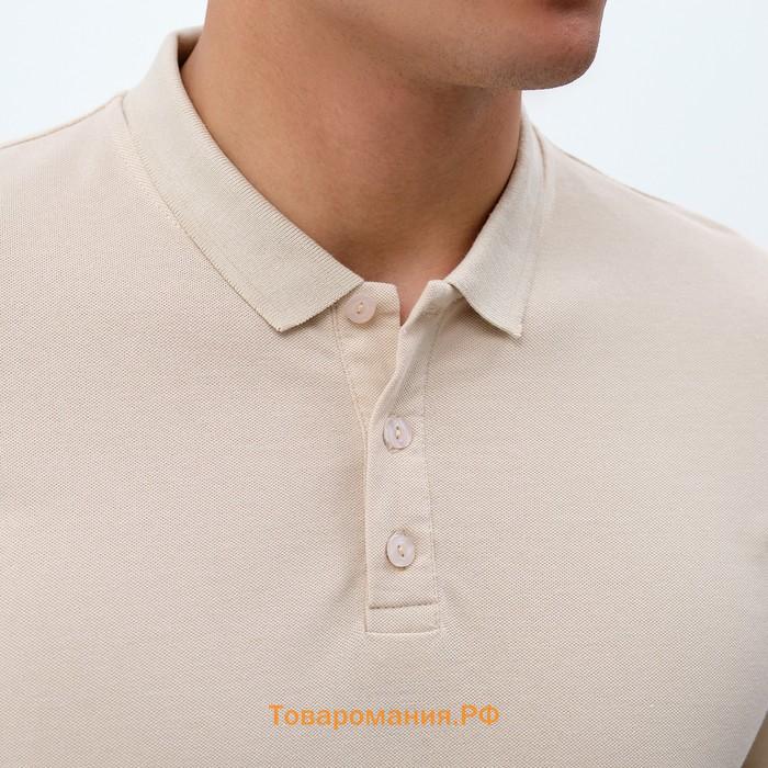 Футболка (поло) мужская MINAKU REGULAR FIT: цвет бежевый, р-р 44