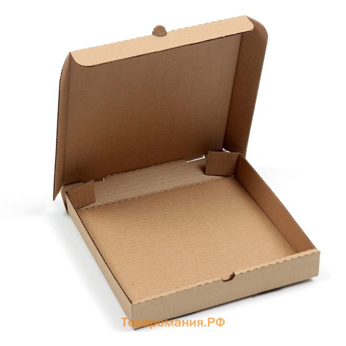 Коробка для пиццы, крафтовая, 25 х 25 х 4 см