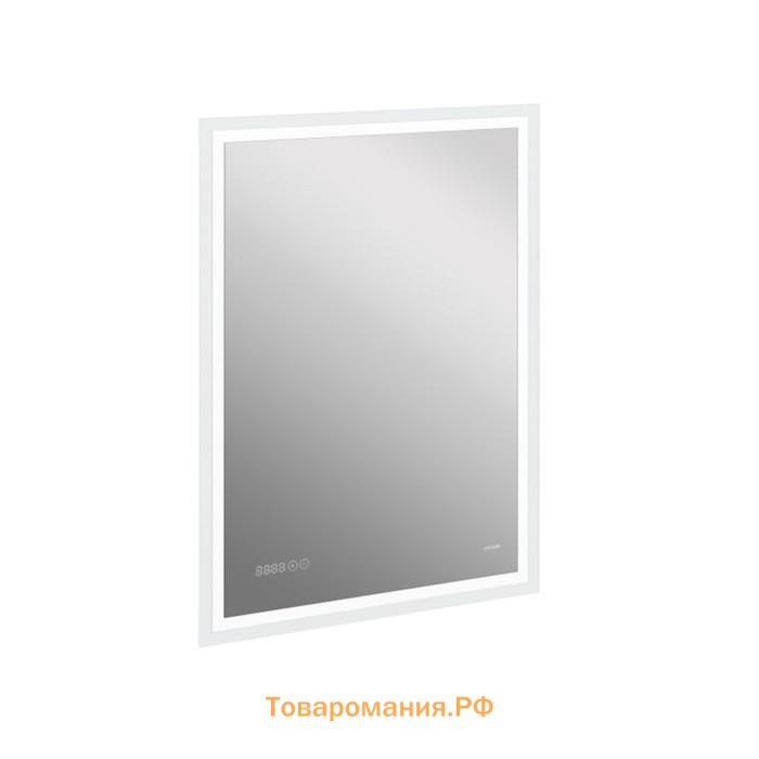 Зеркало Cersanit LED 080 design pro 60x85 см, с подсветкой, часы, с антизапотеванием, прямоугольное