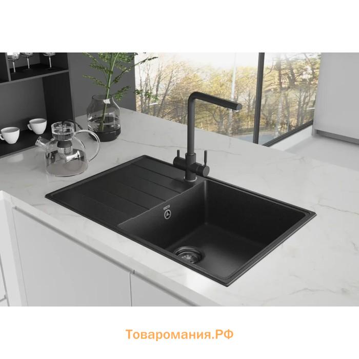 Мойка кухонная кварцевая Ulgran Quartz Prima 780, 780х500 мм, цвет 05 бетон