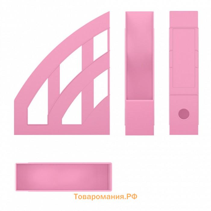Лоток для бумаг вертикальный 75 мм, ErichKrause Office, Pastel, розовый