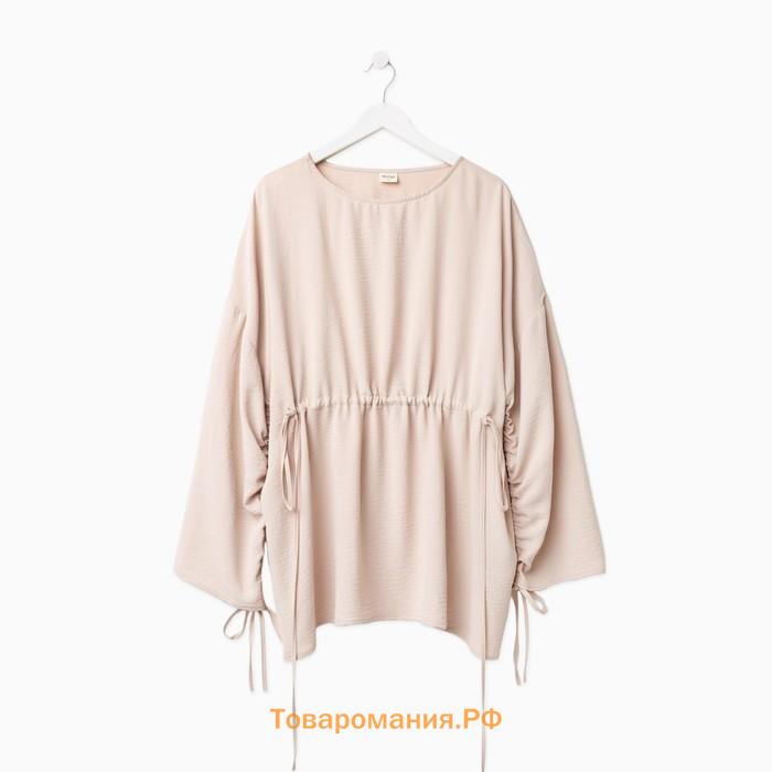 Костюм женский (туника, брюки) MINAKU: Casual Collection цвет бежевый, размер 44