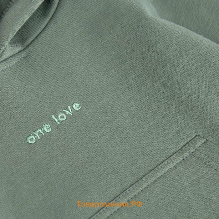 Костюм детский худи и брюки One love winter, рост 86 см., цвет хаки