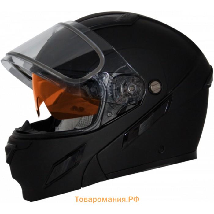 Шлем снегоходный ZOX Brigade, стекло с электроподогревом, матовый, размер XXXL, чёрный