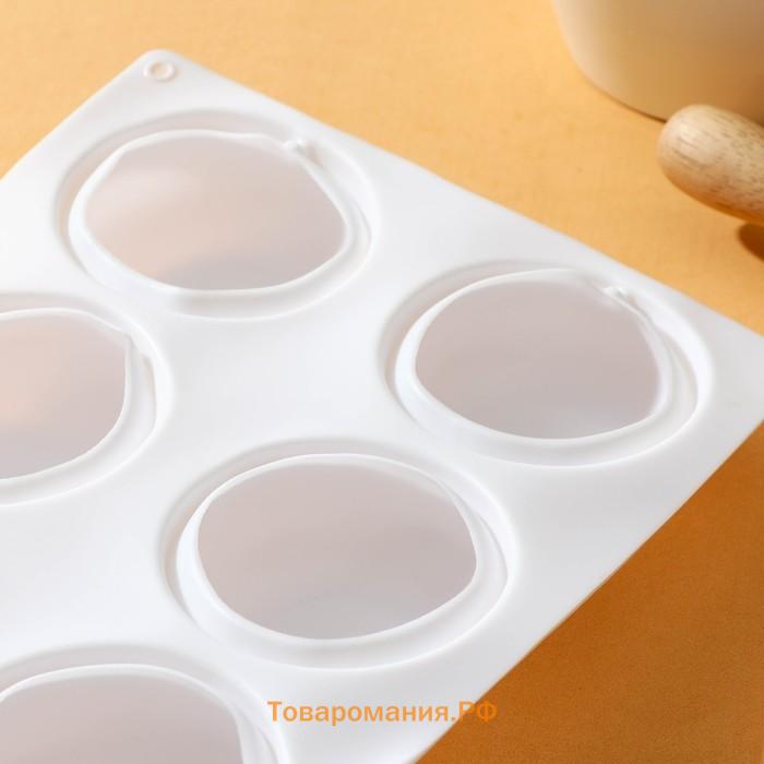 Форма для муссовых десертов и выпечки KONFINETTA «Пуэнти», силикон, 30×18×3 см, 8 ячеек (6,6×3 см), цвет белый