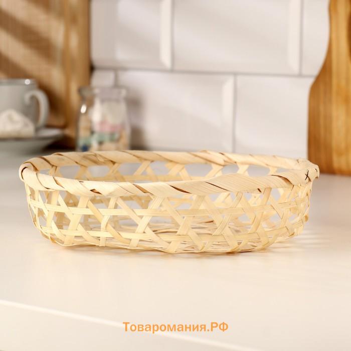 Плошка плетеная, 20х5 см, бамбук