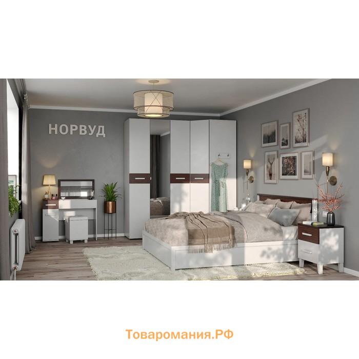 Кровать «Норвуд 33», 1400 × 2000 мм, без основания, цвет белый / орех шоколадный