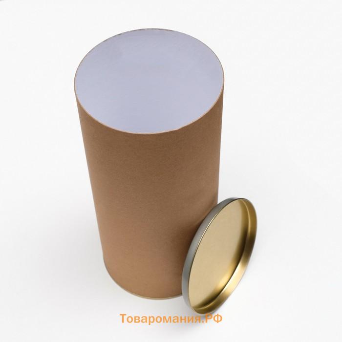 Тубус 120×260 мм (240 мм внутр. высота), картон, металлическая крышка