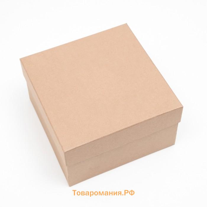 Подарочная коробка крафт, 20 х 20 х11,5 см
