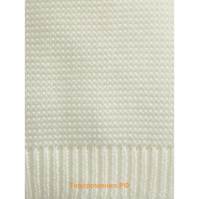 Шапочка на завязках с помпонами детская Amarobaby Pure Love Pompony, с подкладом, размер 38-40 см, цвет молочный