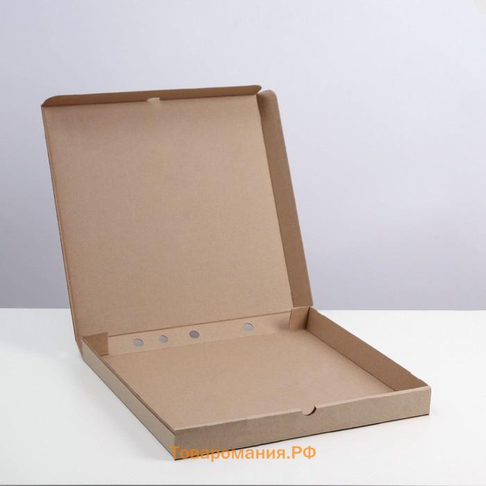 Коробка для пиццы 34 х 34 х 3,5 см, бурая
