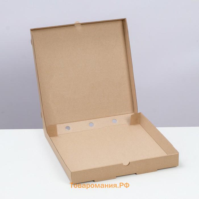 Коробка для пиццы 30 х 30 х 3,5 см, бурая