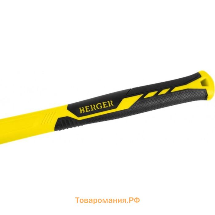 Молоток слесарный BERGER BG1515, квадратный боек, фиберглассовая рукоятка, 800 г