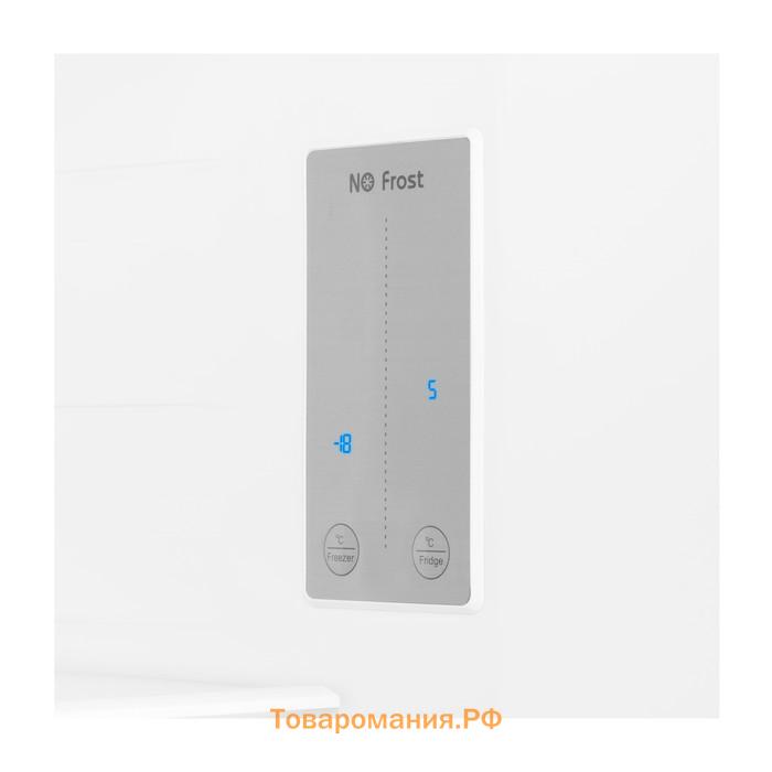 Холодильник MAUNFELD MFF177NFWE, двухкамерный, класс А+, 433 л, Full No Frost, инвертор
