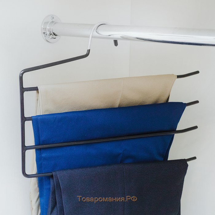 Вешалка для одежды, 35×29 см, многоуровневая, антискользящее покрытие, цвет МИКС