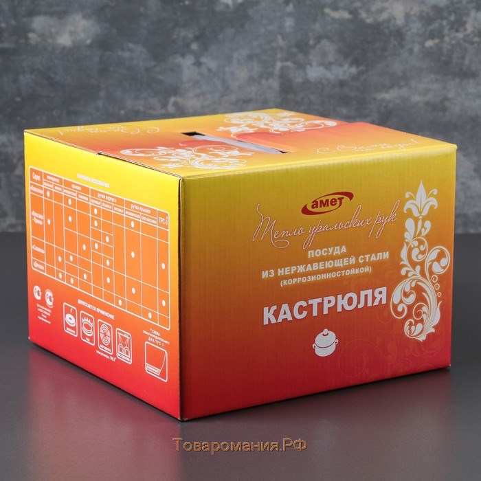 Кастрюля «Классика-прима», 1,75 л, d=16 см, стеклянная крышка, с теплораспределительным слоем, индукция