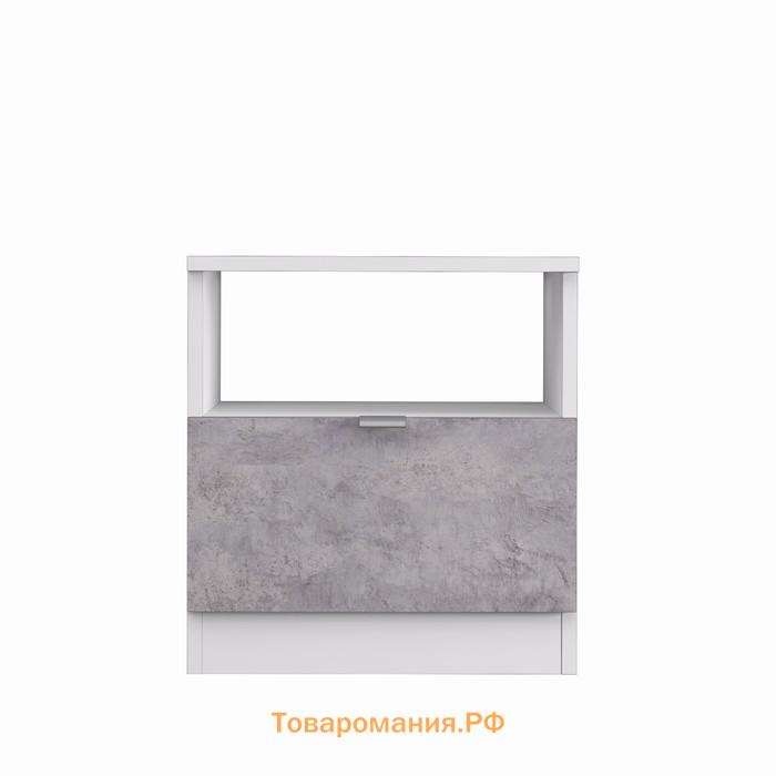 Прикроватная тумба «Акцент №13», 420 × 423 × 455 мм, цвет белый / цемент светлый