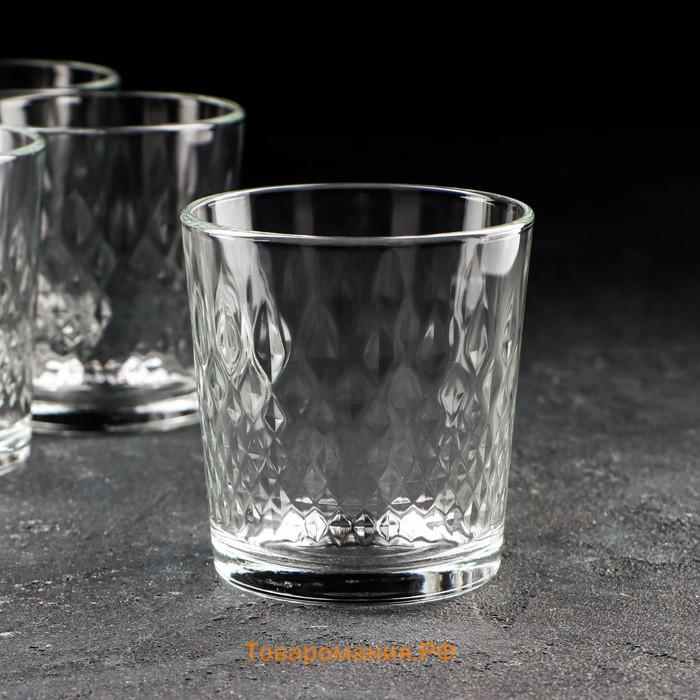 Набор низких стеклянных стаканов «Геометрия», 250 мл, 6 шт