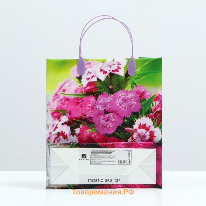 Пакет "Садовые цветы", мягкий пластик, 26 x 23 см, 110 мкм