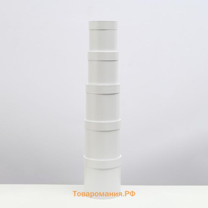 Набор шляпных коробок 5 в 1 "Белизна", 20 × 20 × 20 ‒ 13,5 × 13,5 × 13,5 см