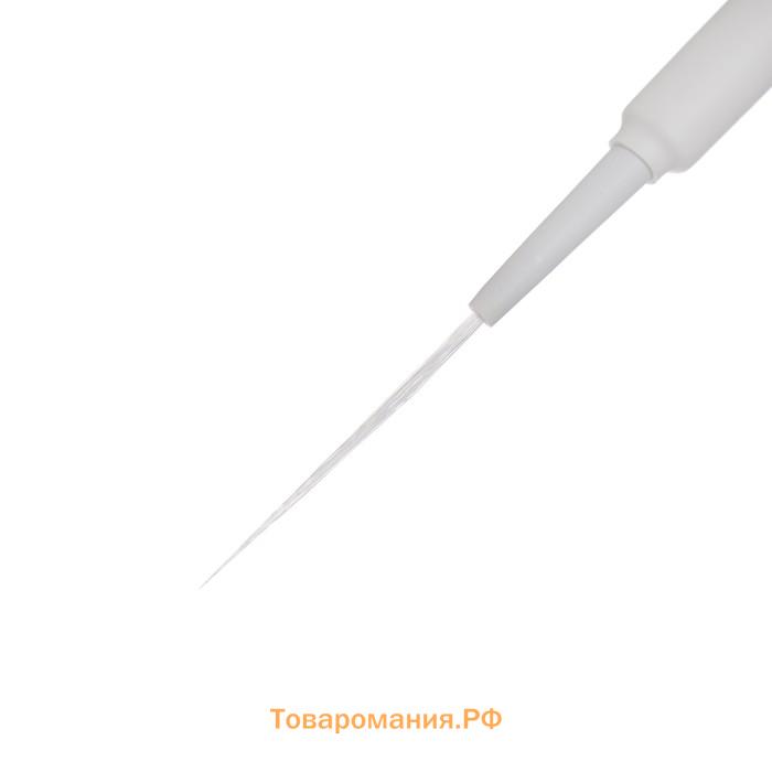 Кисть Лайнер Roubloff из белоснежной синтетики серия White liner № 1, ручка короткая белая, покрытие обоймы soft-touch