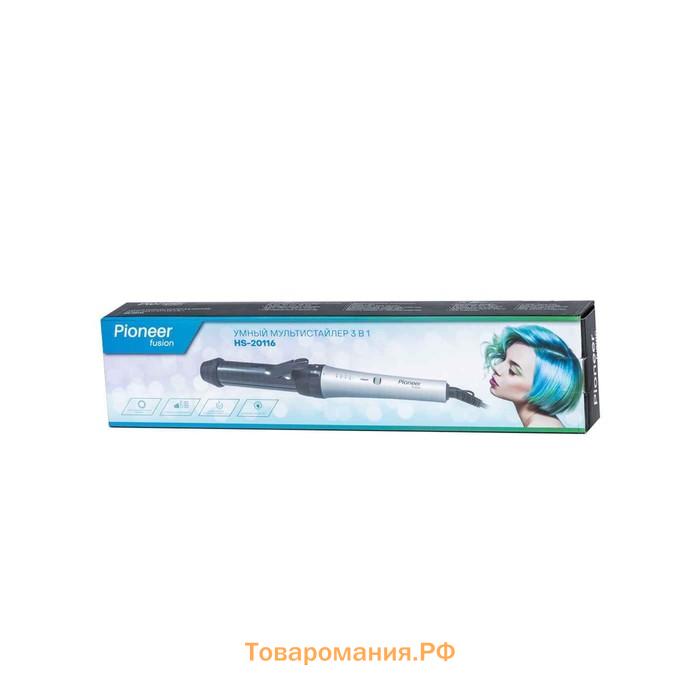 Плойка Pioneer HS-20116 3 в 1, керамика, 70 Вт, d=26/30/36 мм, до 210°С, серая