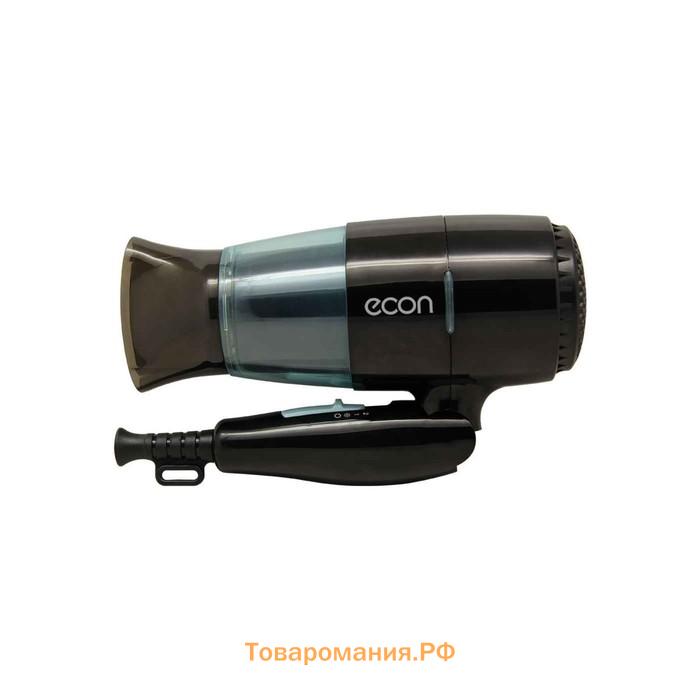 Фен Econ ECO-BH165D, 1600 Вт, 2 скорости, 2 режима, складной, чёрно-бирюзовый