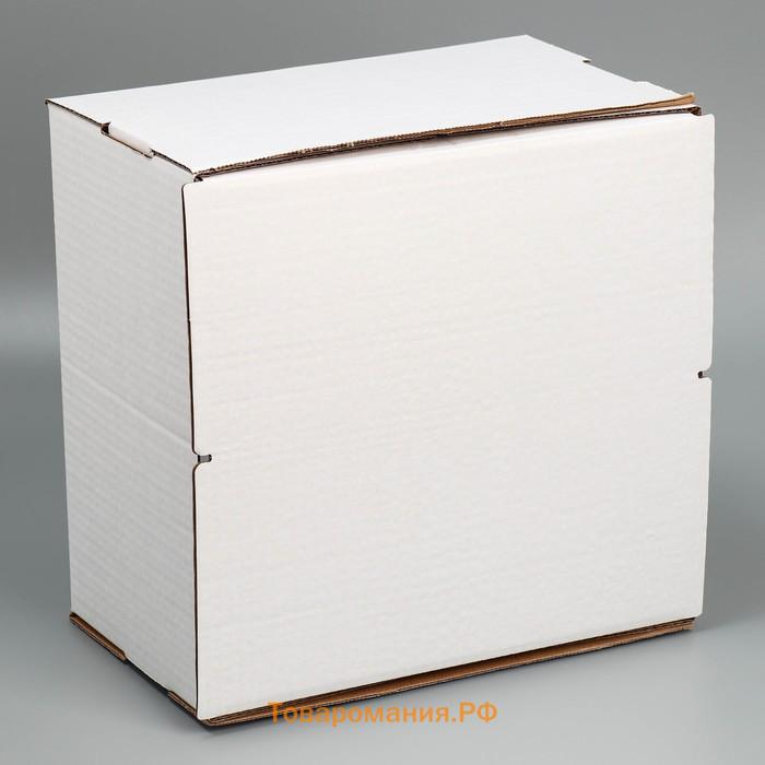 Коробка для торта с окном, кондитерская упаковка «Белая» 29 х 29 х 19 см