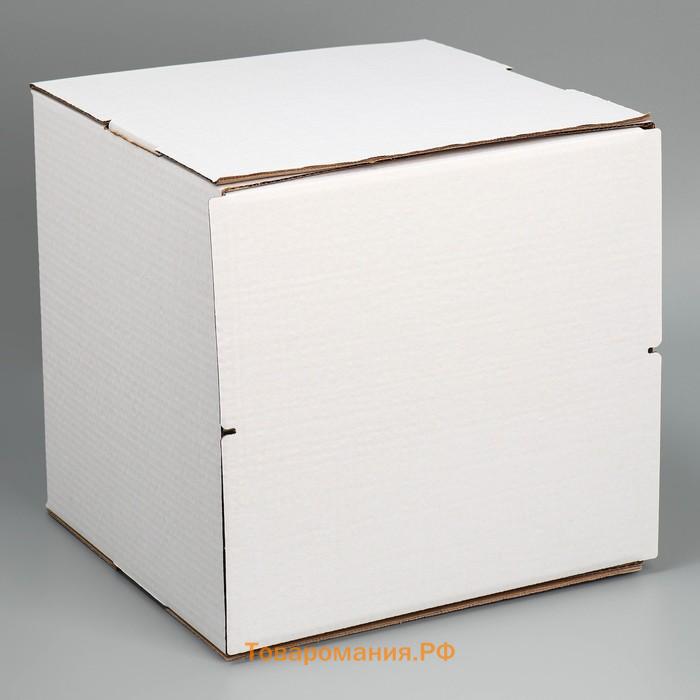 Коробка для торта с окном, кондитерская упаковка «Белая» 29 х 29 х 30 см