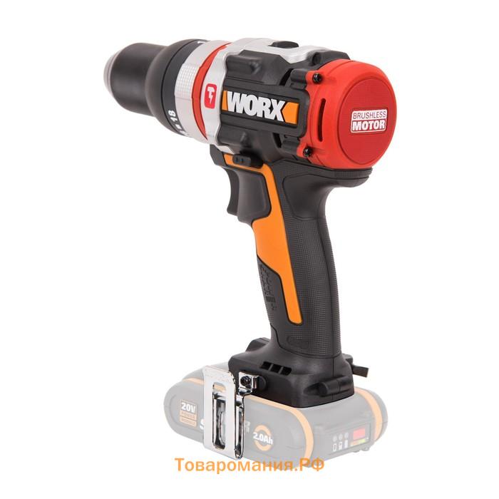 Дрель-шуруповерт ударная аккумуляторная WORX WX354.9, 20 В, 60 Нм, без ЗУ и АКБ