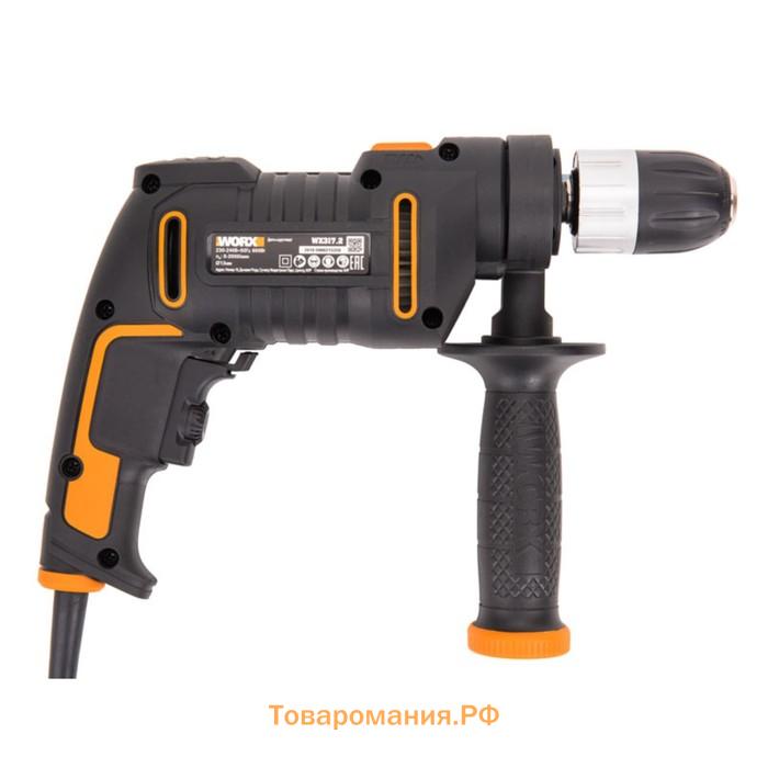 Дрель-ударная WORX WX317.2, 220 В, 600 Вт, 3000 об/мин, кейс