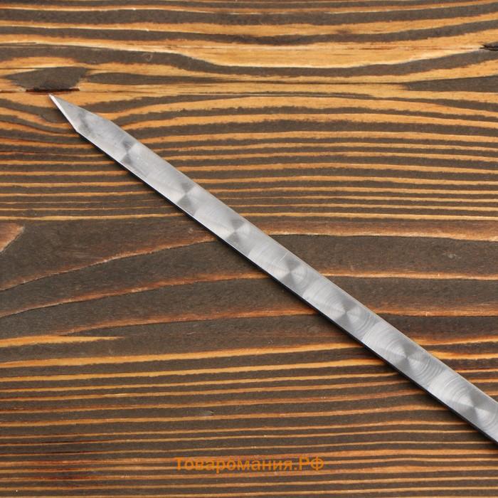 Шампур узбекский с деревянной ручкой, рабочая длина - 40 см, ширина - 12 мм, толщина - 3 мм