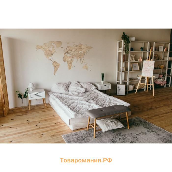 Карта мира деревянная Eco Wood Art Wooden World Map Untouched World, объёмная, трёхуровневая, размер S, 100x55 см, цвет натуральный