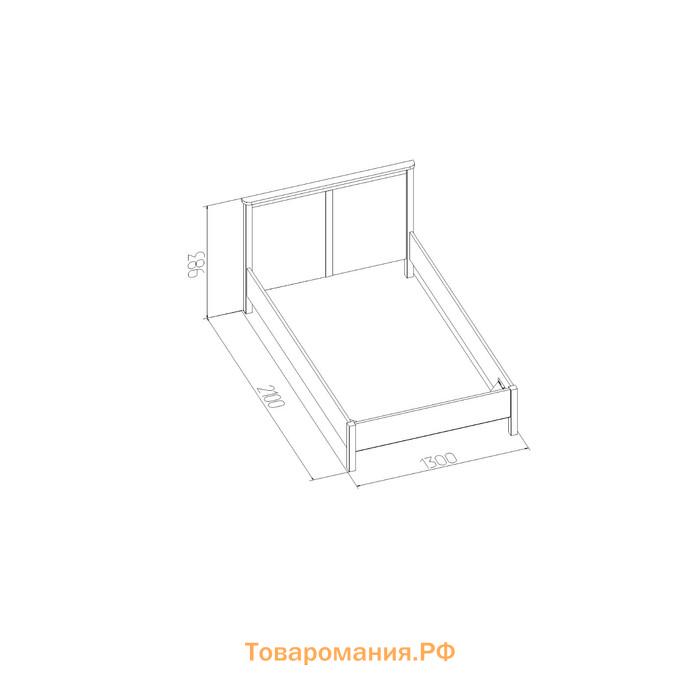 Кровать Sherlock 44, 1200 × 2000 мм, без основания, цвет дуб сонома