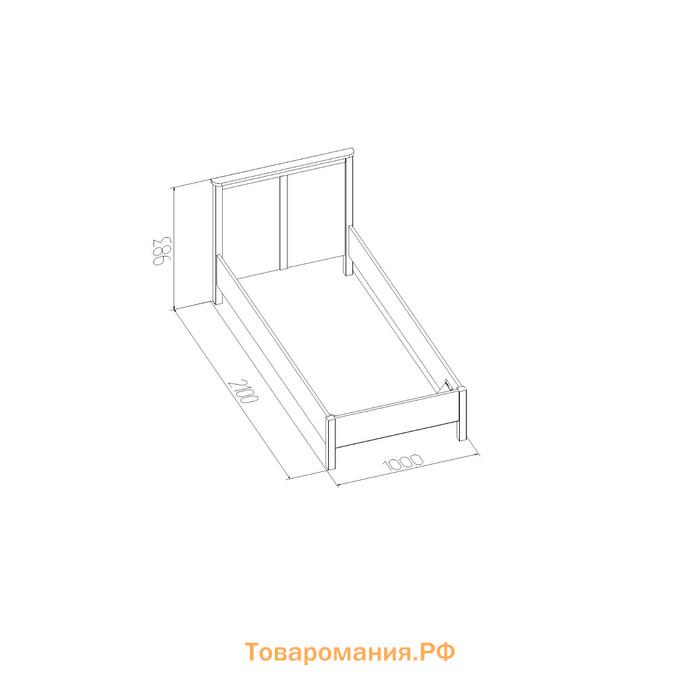 Кровать Sherlock 45, 900 × 2000 мм, без основания, цвет дуб сонома