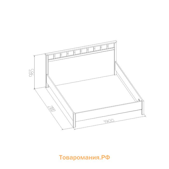 Кровать люкс Sherlock 46, 1800 × 2000 мм, без основания, цвет ясень анкор светлый