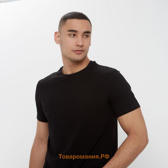 Футболка мужская MINAKU SLIM FIT: цвет чёрный, р-р 44