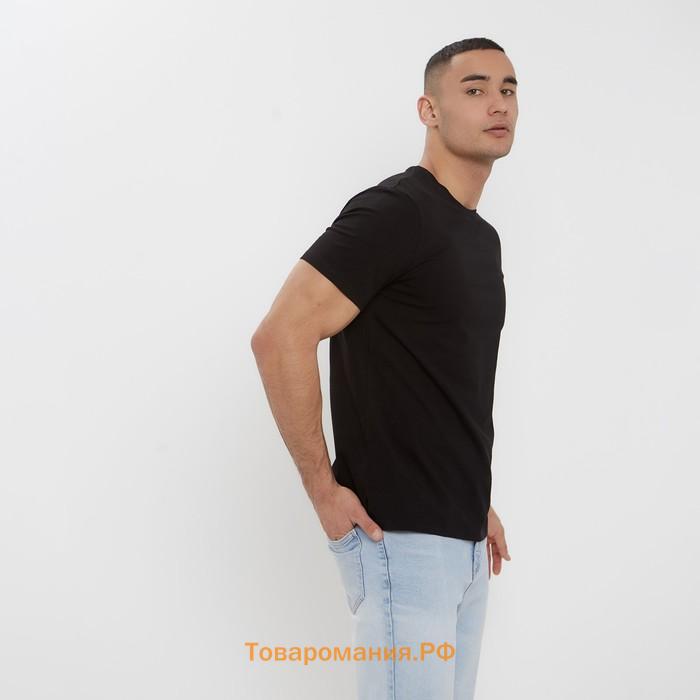 Футболка мужская MINAKU SLIM FIT: цвет чёрный, р-р 54