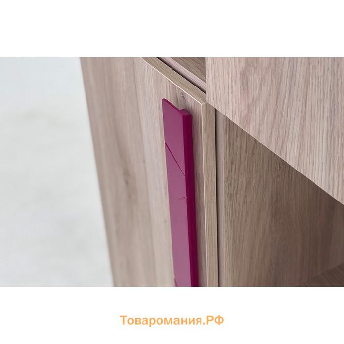 Стеллаж «Лайк 14.01», 700 × 420 × 1760 мм, цвет дуб мария / фуксия