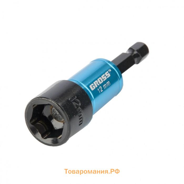 Бита с торцевой головкой Gross 11621, магнит, Nut-Driver, S2, 12 мм