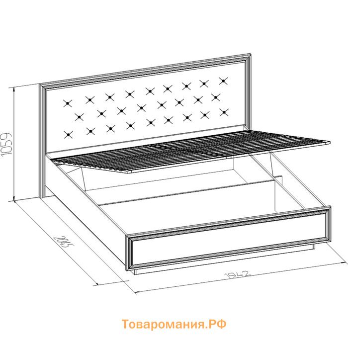 Кровать Люкс Paola 306 с ПМ, 1800 × 2000 мм, цвет ясень анкор светлый / brown grey патина