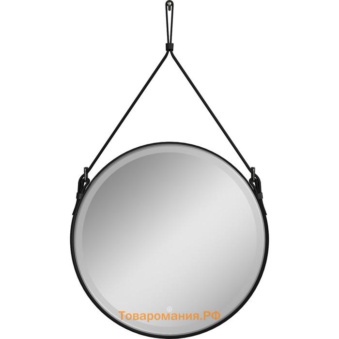 Зеркало Uperwood Round, 65 см, LED подсветка, сенсор, черный ремень