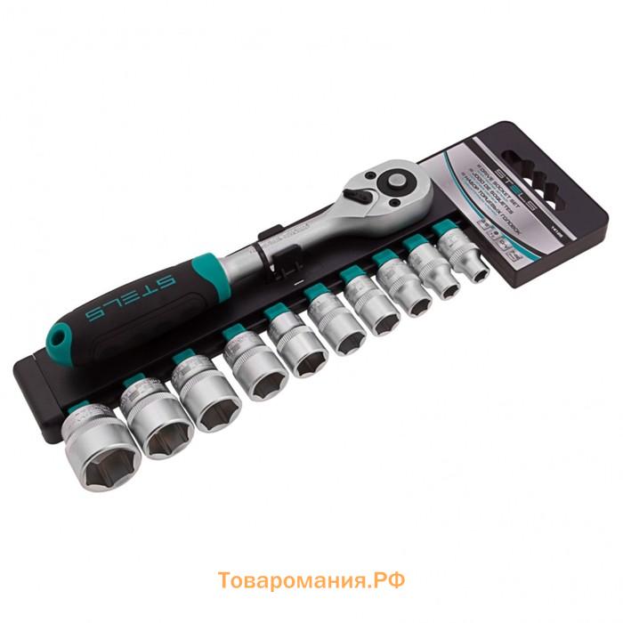 Набор торцевых головок Stels 14126, 3/8", CrV, 7 - 22 мм, с трещоткой, 11 шт.