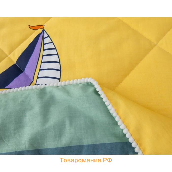 Постельное бельё с одеялом 1.5 сп Sofi De Marko «Кораблики», размер 160х230 см, 160х220 см, 50х70 см, цвет жёлтый