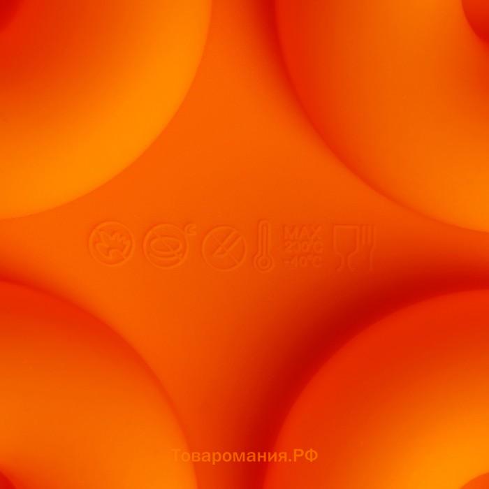 Форма для выпечки «Сладости.Пончик», силикон, 33×25×2 см, 12 ячеек, d=6,8 см, цвет МИКС