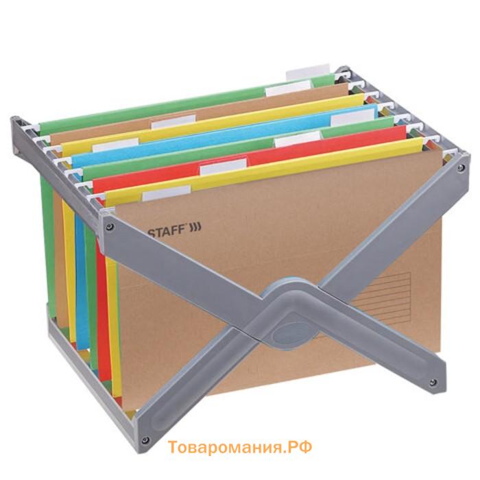 Подвесные папки A4/Foolscap (404х240 мм) до 80 л., 10 шт., крафт-картон, STAFF, 270937