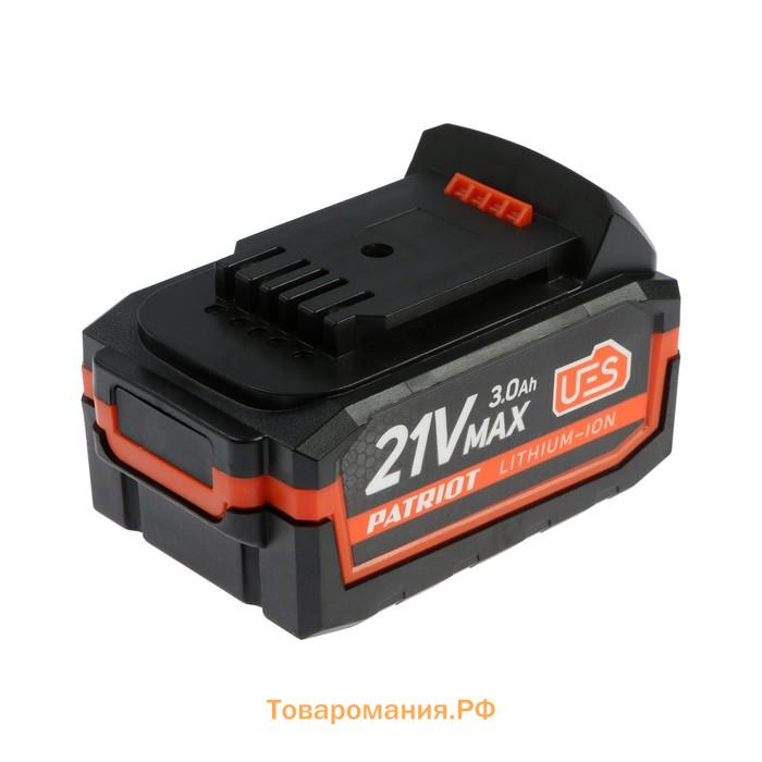 Аккумулятор PATRIOT PB BR 21V, 21 В, Li-ion, 3 Aч, UES, тонкая зарядка